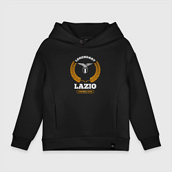Толстовка оверсайз детская Лого Lazio и надпись Legendary Football Club, цвет: черный