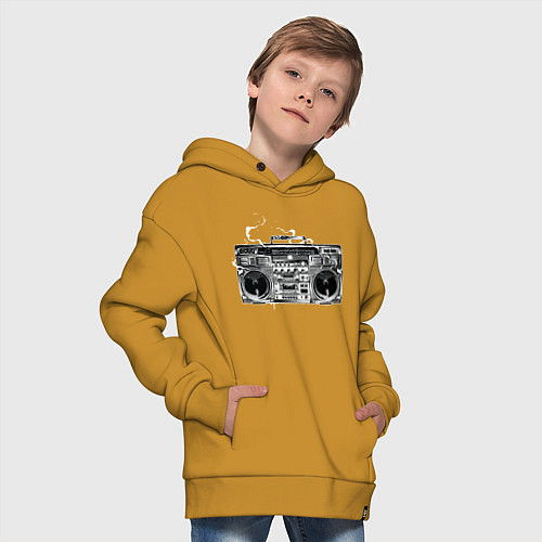 Детское худи оверсайз Wu-Tang Boombox / Горчичный – фото 4