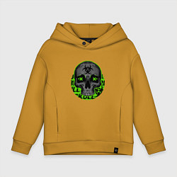 Толстовка оверсайз детская SKULL TOXIC, цвет: горчичный