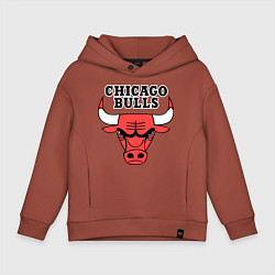 Толстовка оверсайз детская Chicago Bulls, цвет: кирпичный
