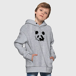Толстовка оверсайз детская Прикольный панда - клякса, цвет: меланж — фото 2