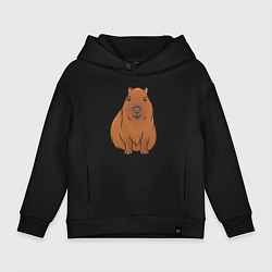 Детское худи оверсайз Капибара сидит и радуется