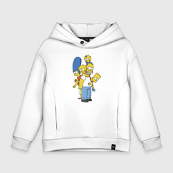 Детское худи оверсайз Прикольная семейка Симпсонов