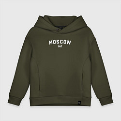 Толстовка оверсайз детская MOSCOW 1147, цвет: хаки