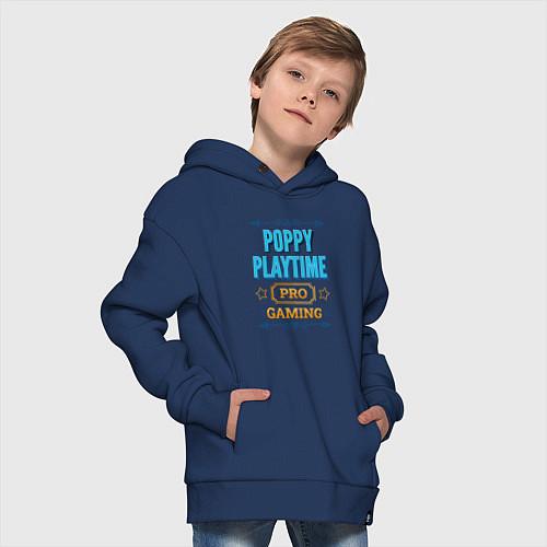 Детское худи оверсайз Игра Poppy Playtime pro gaming / Тёмно-синий – фото 4