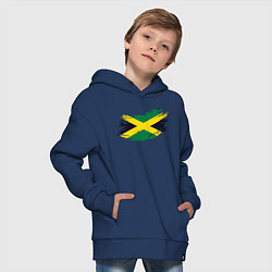 Толстовка оверсайз детская Jamaica Flag, цвет: тёмно-синий — фото 2