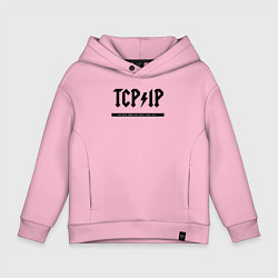 Толстовка оверсайз детская TCPIP Connecting people since 1972, цвет: светло-розовый
