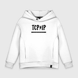 Толстовка оверсайз детская TCPIP Connecting people since 1972, цвет: белый
