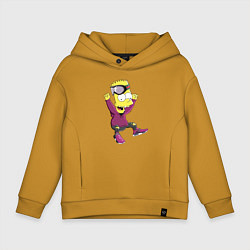 Толстовка оверсайз детская Барт Симпсон в прыжке, цвет: горчичный