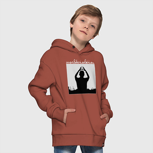 Детское худи оверсайз World Violation Tour Depeche Mode / Кирпичный – фото 4