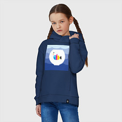 Толстовка оверсайз детская CMYK рыбка, цвет: тёмно-синий — фото 2