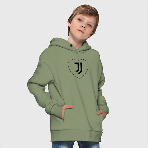 Детское худи оверсайз Лого Juventus в сердечке / Авокадо – фото 4