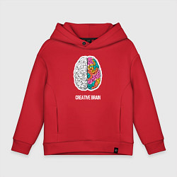 Толстовка оверсайз детская Creative Brain, цвет: красный
