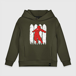 Толстовка оверсайз детская Космонавт СССР, цвет: хаки