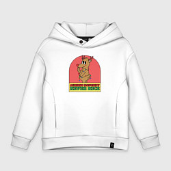 Толстовка оверсайз детская Always naughty never nice, цвет: белый