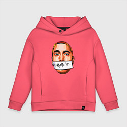 Толстовка оверсайз детская My name is - Eminem, цвет: коралловый