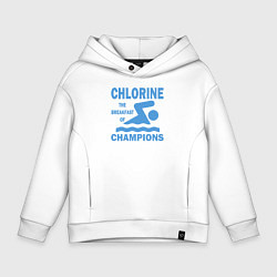Толстовка оверсайз детская Хлор - завтрак чемпионов, цвет: белый