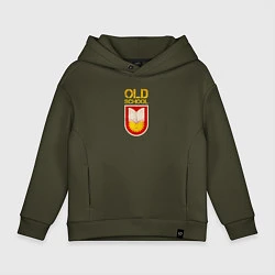 Толстовка оверсайз детская Old School emblem, цвет: хаки