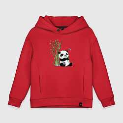 Детское худи оверсайз Панда бамбук и стрекоза