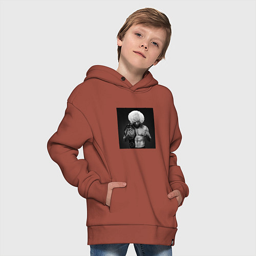 Детское худи оверсайз Хабиб Нурмагомедов чемпион / Кирпичный – фото 4