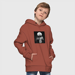 Толстовка оверсайз детская Хабиб Нурмагомедов чемпион, цвет: кирпичный — фото 2