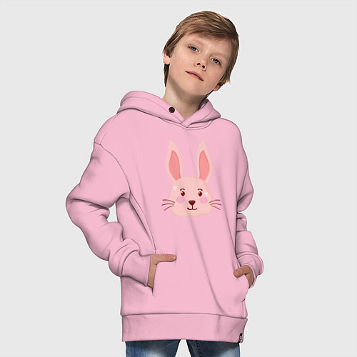 Детское худи оверсайз Pink - Rabbit / Светло-розовый – фото 4