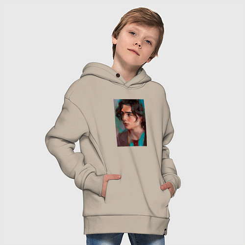 Детское худи оверсайз Timothee Chalamet fan art / Миндальный – фото 4