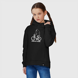 Толстовка оверсайз детская Бигфут на велосипеде, цвет: черный — фото 2