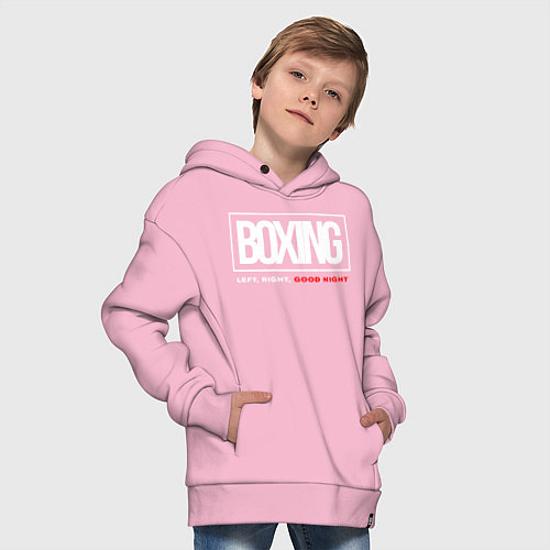 Детское худи оверсайз Boxing good night / Светло-розовый – фото 4