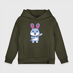 Толстовка оверсайз детская Bunny Dab, цвет: хаки