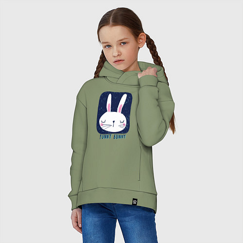 Детское худи оверсайз Funny - Bunny / Авокадо – фото 3