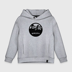 Толстовка оверсайз детская Bon Jovi rock, цвет: меланж