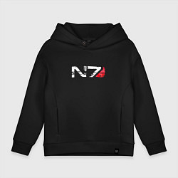 Толстовка оверсайз детская Mass Effect N7 - Logotype, цвет: черный