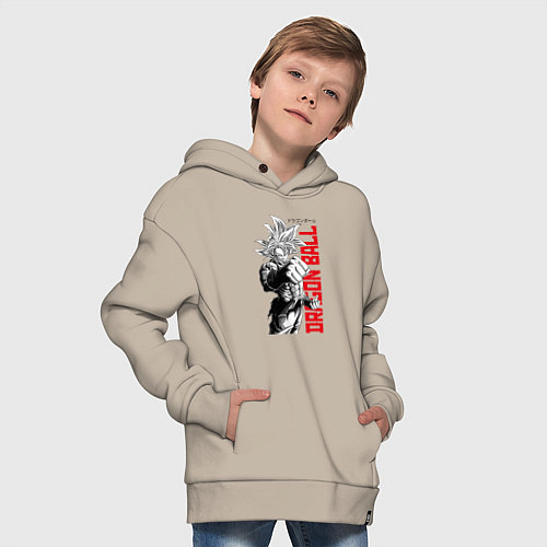 Детское худи оверсайз Dragon Ball - Son Goku - Character / Миндальный – фото 4