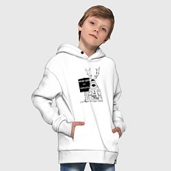 Толстовка оверсайз детская Медведей не кормить, цвет: белый — фото 2