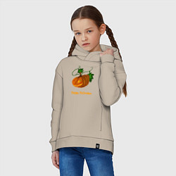 Толстовка оверсайз детская Trembling pumpkin, цвет: миндальный — фото 2