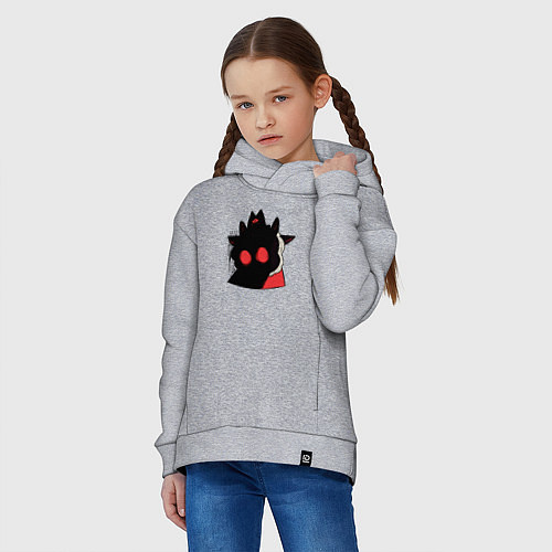 Детское худи оверсайз Cult of the Lamb - Овечка в испуге / Меланж – фото 3
