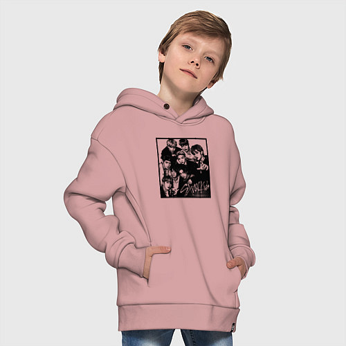 Детское худи оверсайз Stray Kids Halftone Art / Пыльно-розовый – фото 4