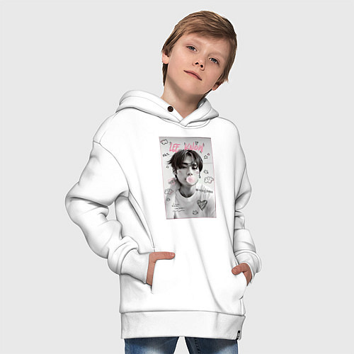 Детское худи оверсайз Lee Know Stray Kids / Белый – фото 4