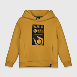 Толстовка оверсайз детская Контроль заражения, цвет: горчичный