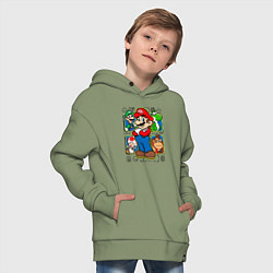 Толстовка оверсайз детская Супер Марио, цвет: авокадо — фото 2