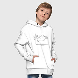 Толстовка оверсайз детская Утка - кролик, цвет: белый — фото 2