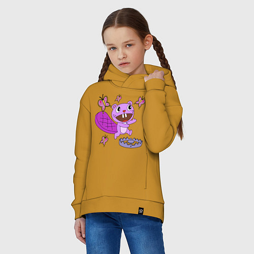 Детское худи оверсайз Toothy trap / Горчичный – фото 3