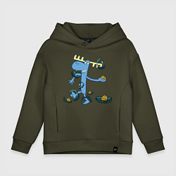 Толстовка оверсайз детская Lumpy trap, цвет: хаки