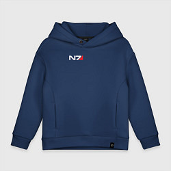 Толстовка оверсайз детская Логотип N7, цвет: тёмно-синий