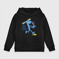 Толстовка оверсайз детская Lumpy eyes, цвет: черный