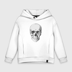 Толстовка оверсайз детская Platinum Cut Skull, цвет: белый