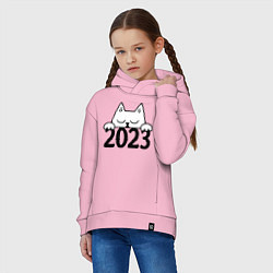 Толстовка оверсайз детская Cat 2023, цвет: светло-розовый — фото 2