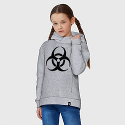 Толстовка оверсайз детская Biological hazard, цвет: меланж — фото 2