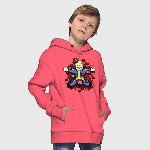 Детское худи оверсайз Vault boy caps / Коралловый – фото 4